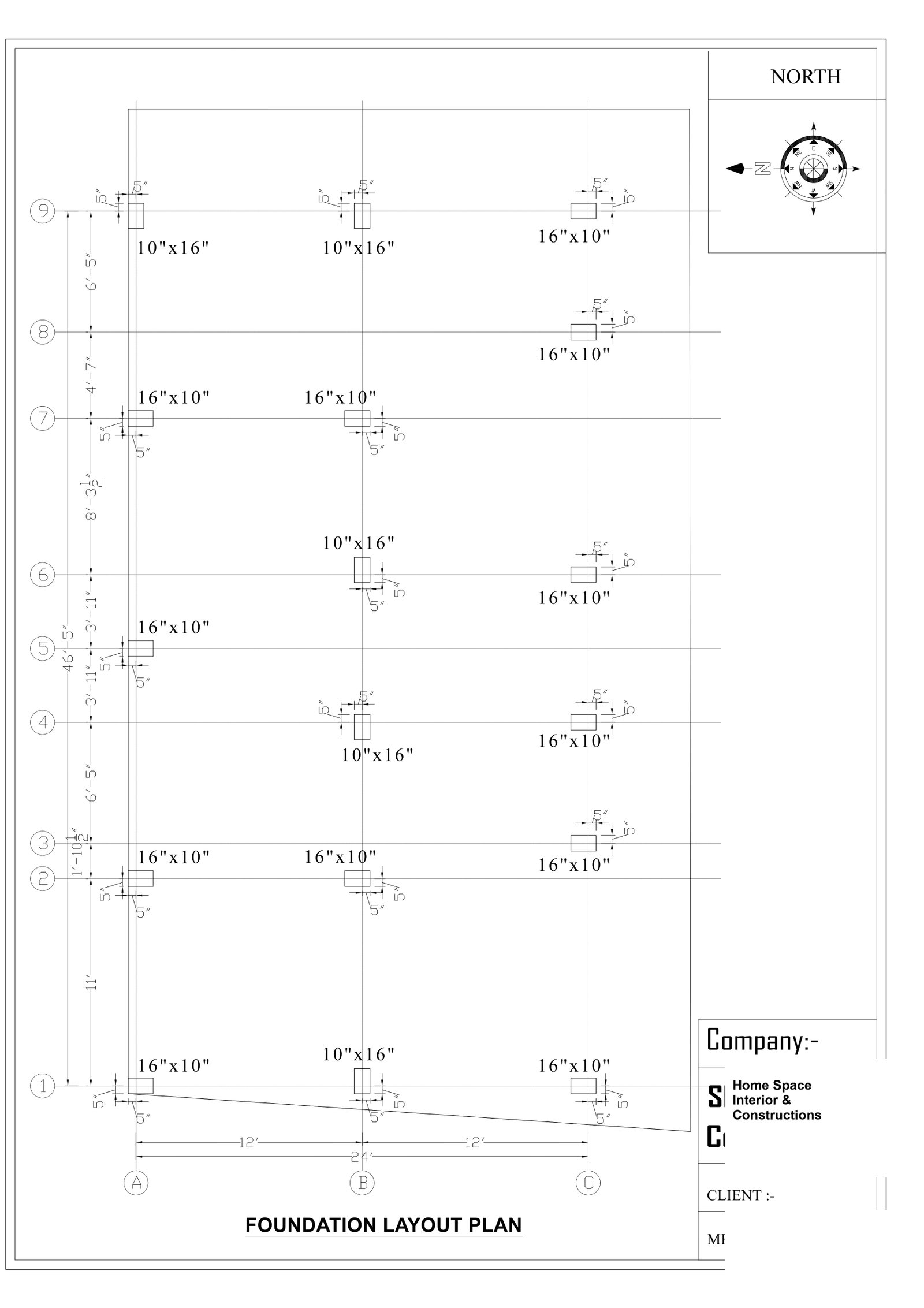 04 COLUMN LAYOUT PLAN Saket Kumar Sampat Chak Home Space